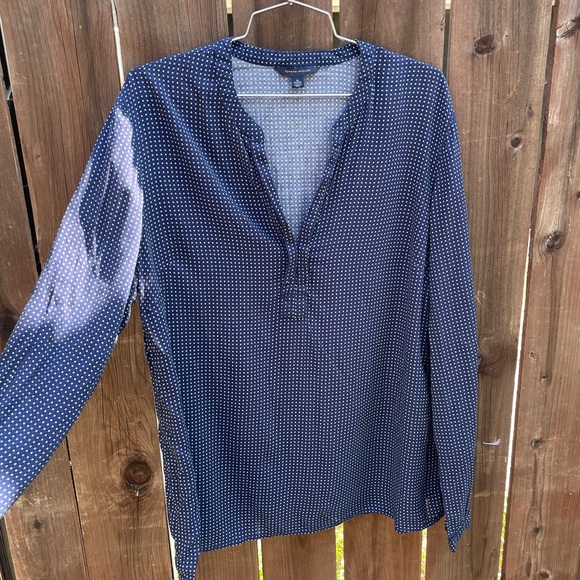 TOMMY HILFIGER | Women’s Blue Polka Dot Tunic Blouse - Picture 1 of 6